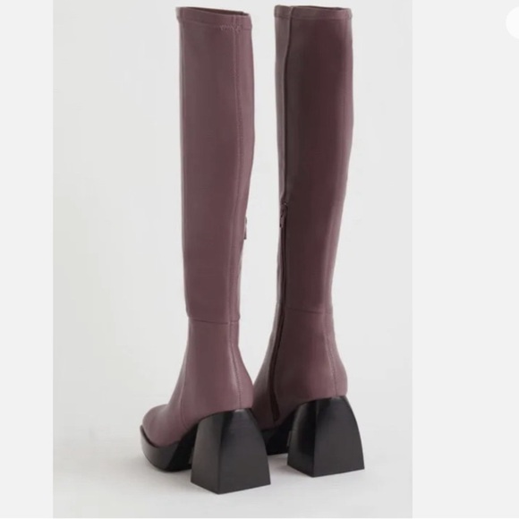 Jeffrey Campbell DAUPHIN Platform Knee-high Heel Boots NEW IN BOX - Violet - Picture 4 of 14